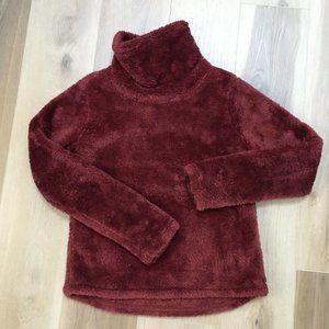 Joy Lab Burgundy Sherpa Cowl-Neck